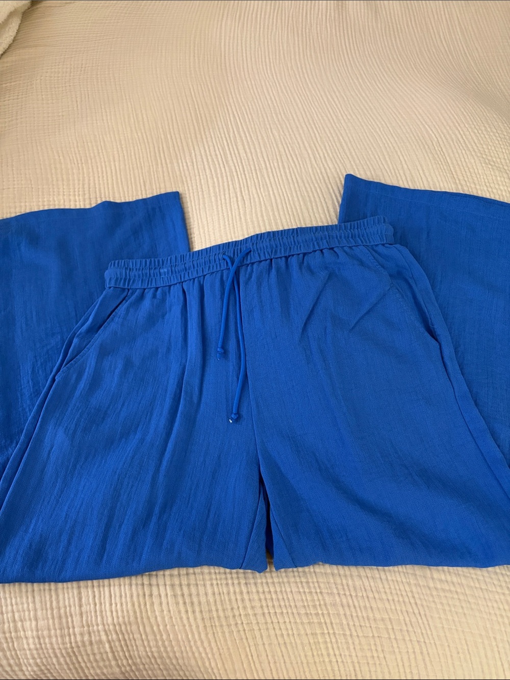 Wide-Leg Pants in Bright Blue